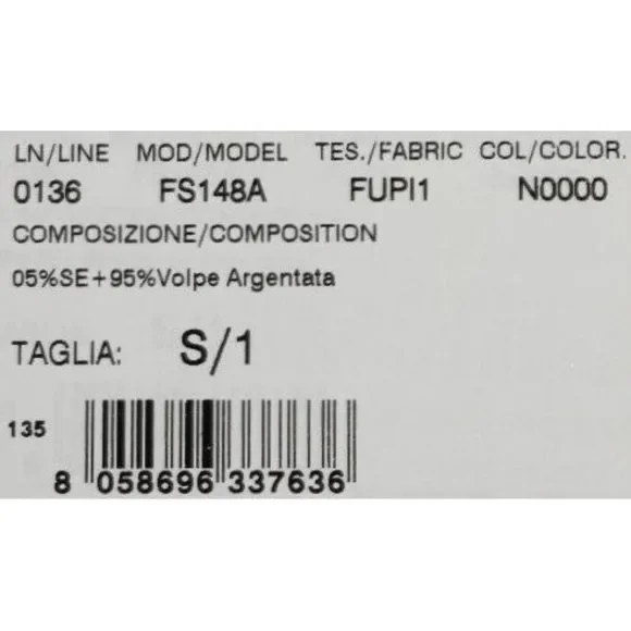 Dolce & Gabbana Elegant Black Silver Fox Fur Scarf - Picture 6 of 6